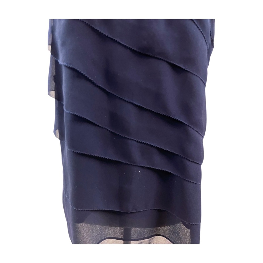 Navy Ruffled Pencil Tank Top Size L by Filtre - Picture 3 of 9